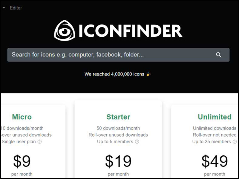 Website IconFinder miễn phí